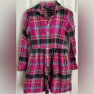 Polo Ralph Lauren Girls Plaid Long Sleeve Dress